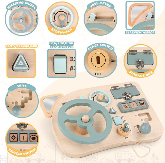 Montessori wooden Toy Steering Wheel