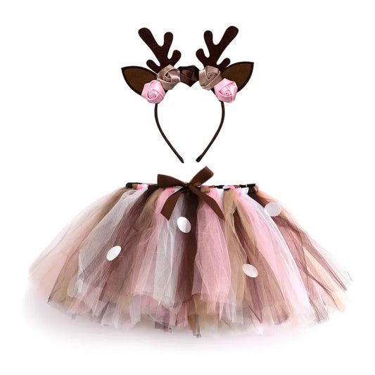 Fluffy Brown Deer Girl Tutus